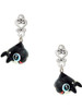 Resin Killer Whale - Filigree Heart Post Earrings