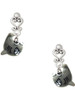 Resin Shark - Filigree Heart Post Earrings
