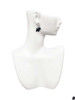 Resin Black Bull Terrier Dog - Filigree Heart Post Earrings