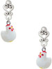 Resin White Chicken - Filigree Heart Post Earrings