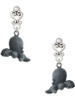 Resin Octopus - Filigree Heart Post Earrings