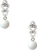 Resin Volleyball - Filigree Heart Post Earrings