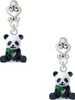 Resin Panda Bear - Filigree Heart Post Earrings