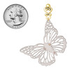 Acrylic Cut Out Butterfly Mirror - Gold tone Filigree Heart Post Earrings