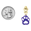 Acrylic Small Paw Purple - Gold tone Filigree Heart Post Earrings
