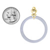 Acrylic 1 1/2" Ring Shimmer White - Gold tone Filigree Heart Post Earrings