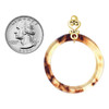 Acrylic 1 1/2" Ring Mixed Brown and Yellow - Gold tone Filigree Heart Post Earrings