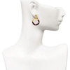 Acrylic 7/8" Ring Mixed Brown and Yellow - Gold tone Filigree Heart Post Earrings