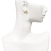 Acrylic 1 1/8" Disc Shimmer White - Gold tone Filigree Heart Post Earrings