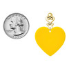 Acrylic Large Yellow Heart - Gold tone Filigree Heart Post Earrings