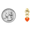 Acrylic Mini Orange Heart - Gold tone Filigree Heart Post Earrings