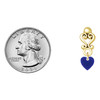 Acrylic Mini Navy Blue Heart - Gold tone Filigree Heart Post Earrings
