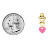 Acrylic Mini Hot Pink Heart - Gold tone Filigree Heart Post Earrings