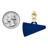 Acrylic Large Navy Megaphone - Gold tone Filigree Heart Post Earrings
