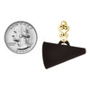 Acrylic Large Black Megaphone - Gold tone Filigree Heart Post Earrings