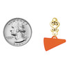 Acrylic Orange Megaphone - Gold tone Filigree Heart Post Earrings