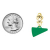 Acrylic Green Megaphone - Gold tone Filigree Heart Post Earrings