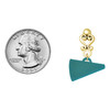 Acrylic Teal Megaphone - Gold tone Filigree Heart Post Earrings