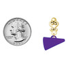 Acrylic Purple Megaphone - Gold tone Filigree Heart Post Earrings