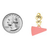 Acrylic Pink Megaphone - Gold tone Filigree Heart Post Earrings