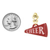 Acrylic Large Maroon Cheer Megaphone - Gold tone Filigree Heart Post Earrings