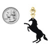 Acrylic 1.5 Black Horse - Gold tone Filigree Heart Post Earrings