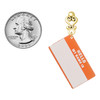 Acrylic Orange "Hello" Name Tag - Gold tone Filigree Heart Post Earrings