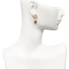 Gold-tone Wide Tan Cheetah Print Spinners - Gold tone Filigree Heart Post Earrings