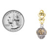 Gold-tone Butterfly on Silver Plated Hatched Background Spinner - Gold tone Filigree Heart Post Earrings