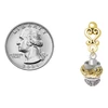 Gold-tone Dragon with Silver Plated Border Spinner - Gold tone Filigree Heart Post Earrings