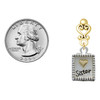 Two-tone Shadow Box ''Sister'' with Gold-tone Heart - Gold tone Filigree Heart Post Earrings