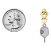 Two-tone Pickleball Paddle Gold tone Filigree Heart Post Earrings