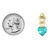10mm Teal Crystal Heart - Gold tone Filigree Heart Post Earrings