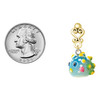 Resin Blowfish - Gold tone Filigree Heart Post Earrings