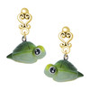 Resin Sea Turtle - Gold tone Filigree Heart Post Earrings