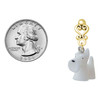 Resin White Scottie Dog - Gold tone Filigree Heart Post Earrings