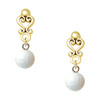 Resin Volleyball - Gold tone Filigree Heart Post Earrings