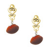 Resin Football - Gold tone Filigree Heart Post Earrings