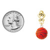 Resin Basketball - Gold tone Filigree Heart Post Earrings