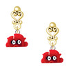 Resin Red Crab - Gold tone Filigree Heart Post Earrings