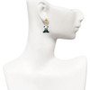 Resin Panda Bear - Gold tone Filigree Heart Post Earrings