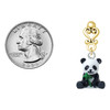 Resin Panda Bear - Gold tone Filigree Heart Post Earrings