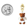 Resin Angel Bear - Gold tone Filigree Heart Post Earrings