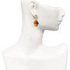 Resin Vanilla Cupcake with Chocolate Frosting - Gold tone Filigree Heart Post Earrings