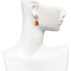 Resin Buddha Head - Gold tone Filigree Heart Post Earrings