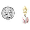 Resin 1/2" Baseball - Gold tone Filigree Heart Post Earrings