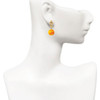 Resin 1/2" Softball - Gold tone Filigree Heart Post Earrings