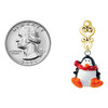 Resin Penguin with Red Scarf - Gold tone Filigree Heart Post Earrings