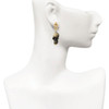 Resin Skull - Gold tone Filigree Heart Post Earrings