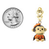 Resin Monkey in Pumpkin Costume - Gold tone Filigree Heart Post Earrings